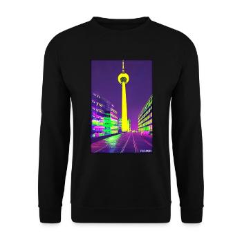 Berlin Berlin TV Tower City Landmark - Unisex Sweatshirt - black - Front - Alina (178cm) & Michal (187cm)