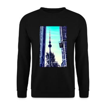 Berlin Berlin TV Tower City Landmark - Unisex Sweatshirt - black - Front - Alina (178cm) & Michal (187cm)