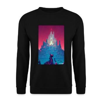 Castle Castle Fortress Architecture Landscape - Unisex Sweatshirt - black - Front - Alina (178cm) & Michal (187cm)