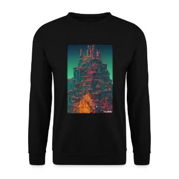 Castle Castle Fortress Architecture Landscape - Unisex Sweatshirt - black - Front - Alina (178cm) & Michal (187cm)