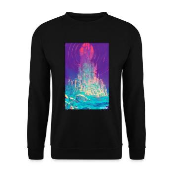 Castle Castle Fortress Architecture Landscape - Unisex Sweatshirt - black - Front - Alina (178cm) & Michal (187cm)