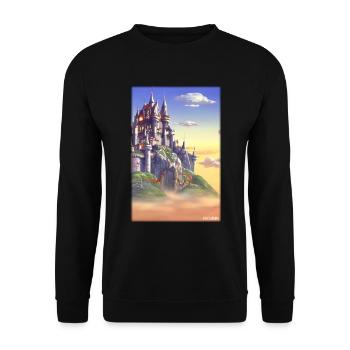 Castle Castle Fortress Architecture Landscape - Unisex Sweatshirt - black - Front - Alina (178cm) & Michal (187cm)