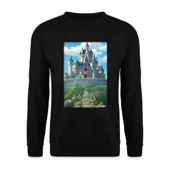 Castle Castle Fortress Architecture Landscape - Unisex Sweatshirt - black - Front - Alina (178cm) & Michal (187cm)