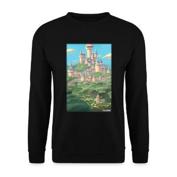 Castle Castle Fortress Architecture Landscape - Unisex Sweatshirt - black - Front - Alina (178cm) & Michal (187cm)