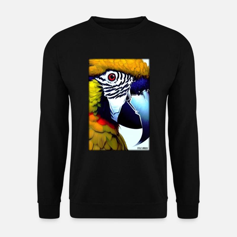 Papagei Papageien Vogel Vögel Ara Tier Wildtier - Unisex Pullover - Schwarz