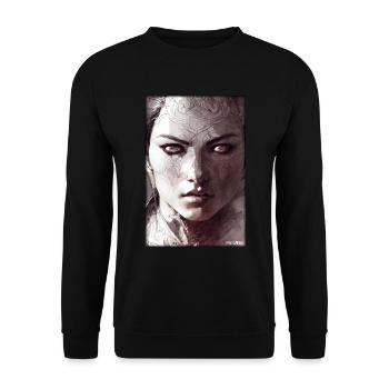 Warrior Woman Sword Vintage Black White - Unisex Sweatshirt - black - Front - Alina (178cm) & Michal (187cm)