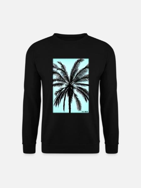 Palme Strand Urlaub Sommer Sonne Meer Reise Ferien - Unisex Pullover - Schwarz