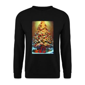 Christmas Christmas Tree Christmas Winter - Unisex Sweatshirt - black - Front - Alina (178cm) & Michal (187cm)