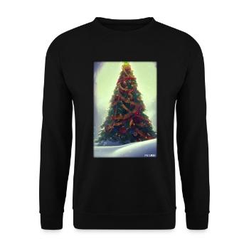Christmas tree Christmas winter - Unisex Sweatshirt - black - Front - Alina (178cm) & Michal (187cm)