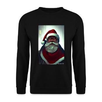 Santa Claus Christmas Future Cyber Neon Punk - Unisex Sweatshirt - black - Front - Alina (178cm) & Michal (187cm)