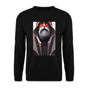 Weihnachtsmann Weihnachten Zukunft Cyber Neon Punk - Unisex Pullover - Schwarz - Vorne - Alina (178cm) & Michal (187cm)