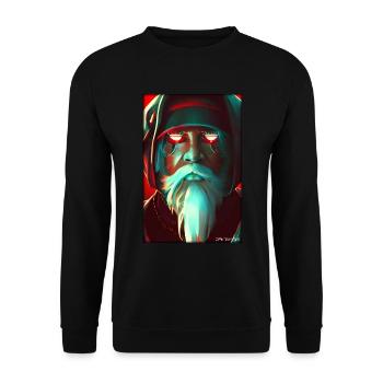 Santa Claus Christmas Future Cyber Neon Punk - Unisex Sweatshirt - black - Front - Alina (178cm) & Michal (187cm)