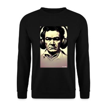 Ludwig van Beethoven DJ Kopfhörer Musik Party - Unisex Pullover - Schwarz - Vorne - Alina (178cm) & Michal (187cm)