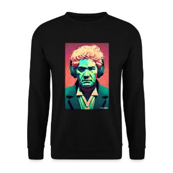 Ludwig van Beethoven DJ Headphones Music Party - Unisex Sweatshirt - black - Front - Alina (178cm) & Michal (187cm)