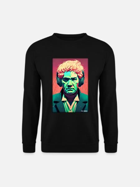 Ludwig van Beethoven DJ Kopfhörer Musik Party - Unisex Pullover - Schwarz