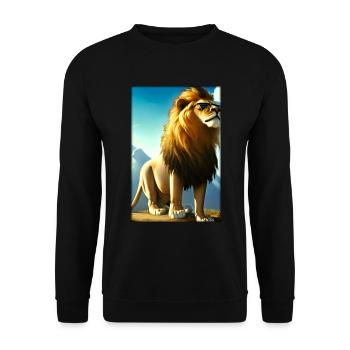 Lunettes de soleil Lion Big Cat Animal sauvage Tête de lion - Sweat-shirt Unisexe - noir - Devant - Alina (178cm) & Michal (187cm)