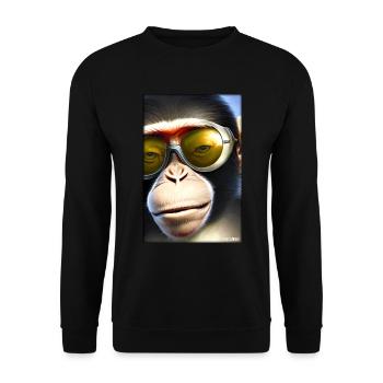 Lunettes de soleil de singe Wildlife Monkey Head Wildlife Zoo - Sweat-shirt Unisexe - noir - Devant - Alina (178cm) & Michal (187cm)