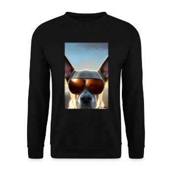 Chien Chiens Lunettes de soleil Animaux sauvages Animaux animaux - Sweat-shirt Unisexe - noir - Devant - Alina (178cm) & Michal (187cm)