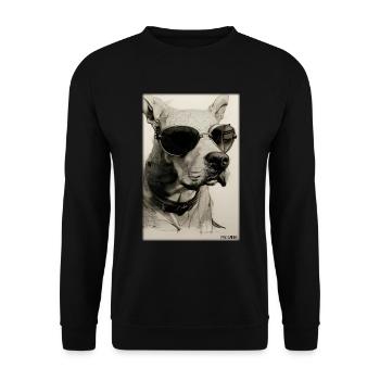 Chien Chiens Lunettes de soleil Animaux sauvages Animaux animaux - Sweat-shirt Unisexe - noir - Devant - Alina (178cm) & Michal (187cm)