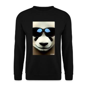 Panda Sonnenbrille Tierwelt Waldtier Tiere Wildnis - Unisex Pullover - Schwarz - Vorne - Alina (178cm) & Michal (187cm)