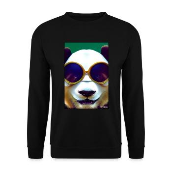 Panda Sonnenbrille Tierwelt Waldtier Tiere Wildnis - Unisex Pullover - Schwarz - Vorne - Alina (178cm) & Michal (187cm)