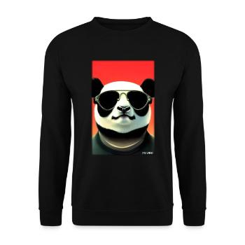 Panda Sonnenbrille Tierwelt Waldtier Tiere Wildnis - Unisex Pullover - Schwarz - Vorne - Alina (178cm) & Michal (187cm)