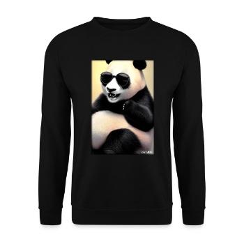 Panda Sonnenbrille Tierwelt Waldtier Tiere Wildnis - Unisex Pullover - Schwarz - Vorne - Alina (178cm) & Michal (187cm)