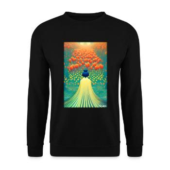 Tulip Lily Family Flower Spring Meadow Green - Unisex Sweatshirt - black - Front - Alina (178cm) & Michal (187cm)