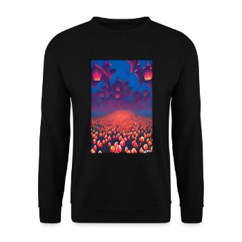 Tulip Lily Family Flower Spring Meadow Green - Unisex Sweatshirt - black - Front - Alina (178cm) & Michal (187cm)