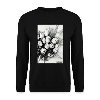 Tulip Lily Family Flower Spring Meadow Green - Unisex Sweatshirt - black - Front - Alina (178cm) & Michal (187cm)