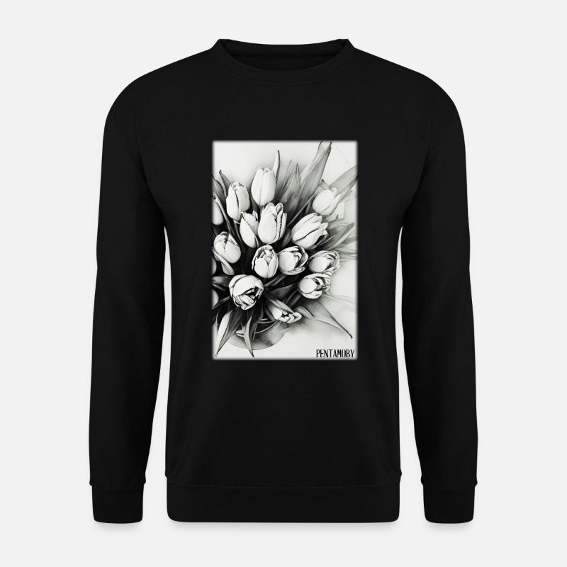 Tulpe Liliengewächse Blume Frühling Wiese Grün - Unisex Pullover - Schwarz