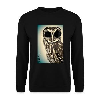 Eule Sonnenbrille Wildtier Vogel Waldtier Wald - Unisex Pullover - Schwarz - Vorne - Alina (178cm) & Michal (187cm)