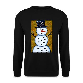 Snowman Snow Winter Christmas Advent - Unisex Sweatshirt - black - Front - Alina (178cm) & Michal (187cm)