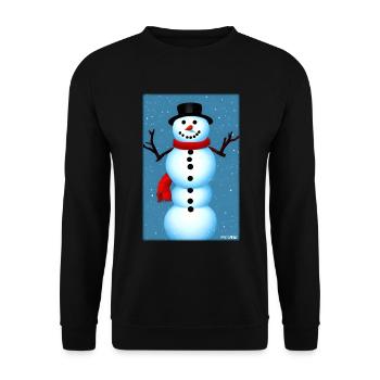 Snowman Snow Winter Christmas Advent - Unisex Sweatshirt - black - Front - Alina (178cm) & Michal (187cm)
