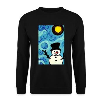 Bonhomme de neige Neige Hiver Noël Avent - Sweat-shirt Unisexe - noir - Devant - Alina (178cm) & Michal (187cm)
