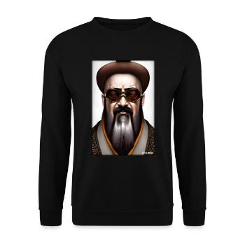Confucius sunglasses philosopher China Asia - Unisex Sweatshirt - black - Front - Alina (178cm) & Michal (187cm)