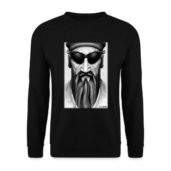 Confucius sunglasses philosopher China Asia - Unisex Sweatshirt - black - Front - Alina (178cm) & Michal (187cm)