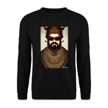 Confucius sunglasses philosopher China Asia - Unisex Sweatshirt - black - Front - Alina (178cm) & Michal (187cm)