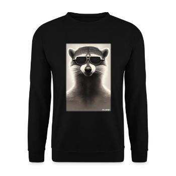 Raccoon Sunglasses Wildlife Forest Animal Forest Nature - Unisex Sweatshirt - black - Front - Alina (178cm) & Michal (187cm)