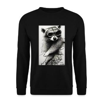 Raccoon Sunglasses Wildlife Forest Animal Forest Nature - Unisex Sweatshirt - black - Front - Alina (178cm) & Michal (187cm)