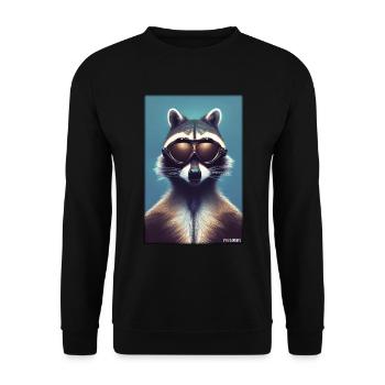 Raccoon Sunglasses Wildlife Forest Animal Forest Nature - Unisex Sweatshirt - black - Front - Alina (178cm) & Michal (187cm)