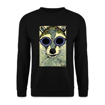 Raccoon Sunglasses Wildlife Forest Animal Forest Nature - Unisex Sweatshirt - black - Front - Alina (178cm) & Michal (187cm)