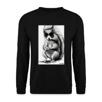 Squirrel Sunglasses Wildlife Forest Animal Forest - Unisex Sweatshirt - black - Front - Alina (178cm) & Michal (187cm)