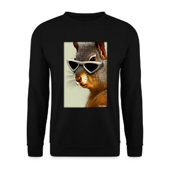 Squirrel Sunglasses Wildlife Forest Animal Forest - Unisex Sweatshirt - black - Front - Alina (178cm) & Michal (187cm)