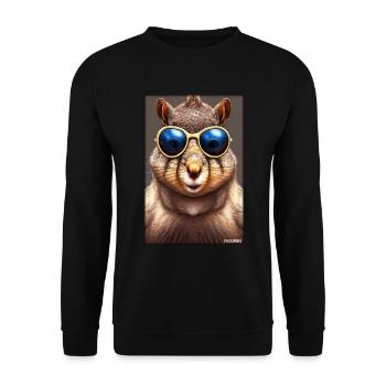 Squirrel Sunglasses Wildlife Forest Animal Forest - Unisex Sweatshirt - black - Front - Alina (178cm) & Michal (187cm)
