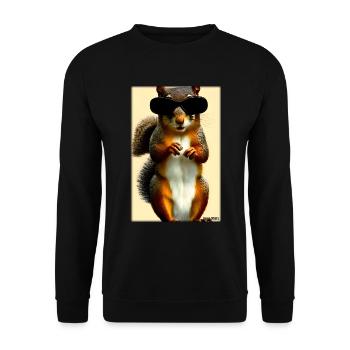 Squirrel Sunglasses Wildlife Forest Animal Forest - Unisex Sweatshirt - black - Front - Alina (178cm) & Michal (187cm)