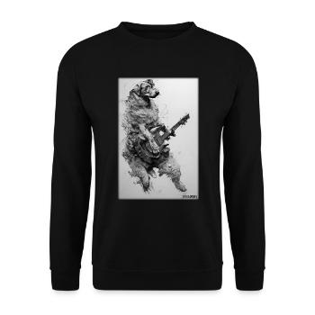 Dog Guitar Pet Musician Dog Friend - Unisex Sweatshirt - black - Front - Alina (178cm) & Michal (187cm)