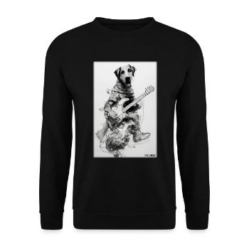 Dog Guitar Pet Musician Dog Friend - Unisex Sweatshirt - black - Front - Alina (178cm) & Michal (187cm)