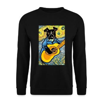 Dog Guitar Pet Musician Dog Friend - Unisex Sweatshirt - black - Front - Alina (178cm) & Michal (187cm)