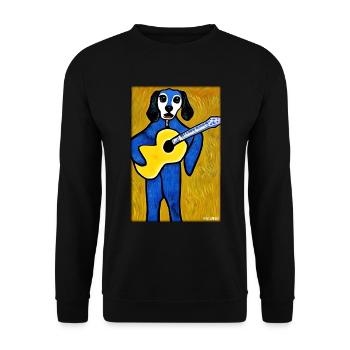 Dog Guitar Pet Musician Dog Friend - Unisex Sweatshirt - black - Front - Alina (178cm) & Michal (187cm)